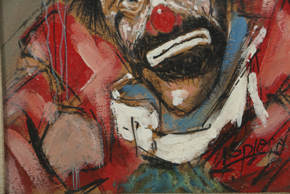 Louis Spiegel Oil Painting on Board of a Clown