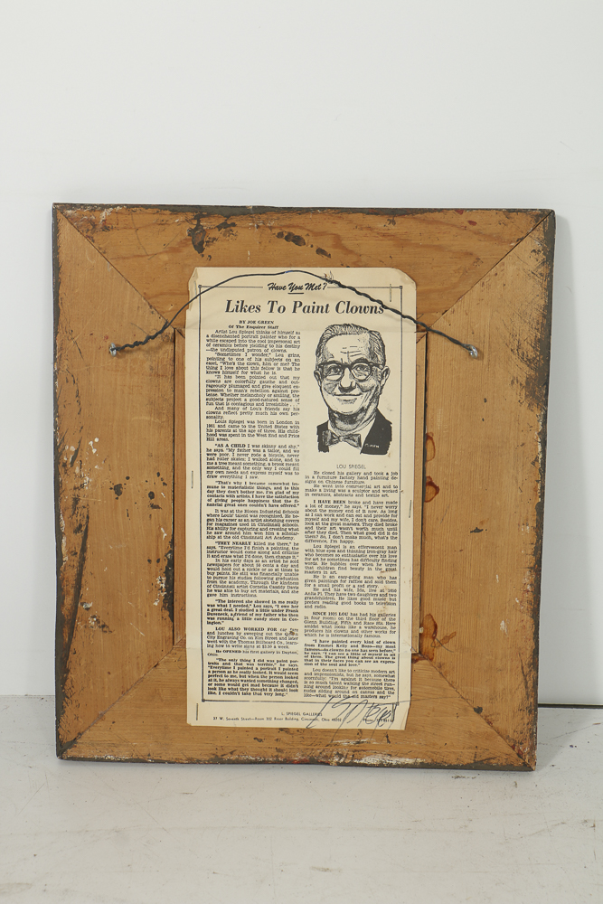 Louis Spiegel Oil Painting on Board of a Clown