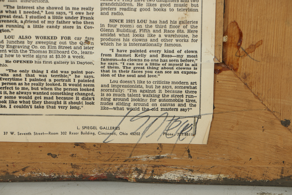 Louis Spiegel Oil Painting on Board of a Clown