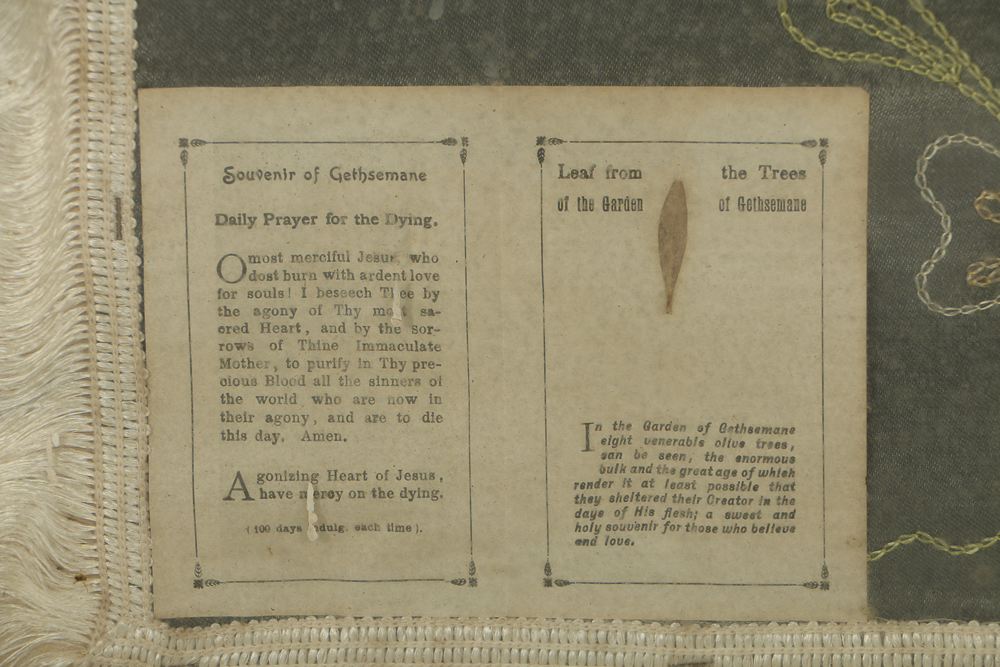 Souvenir Embroidery Work with Certificates of Pilgrimage from Jerusalem