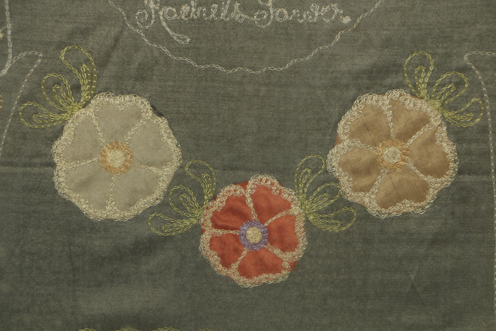 Souvenir Embroidery Work with Certificates of Pilgrimage from Jerusalem