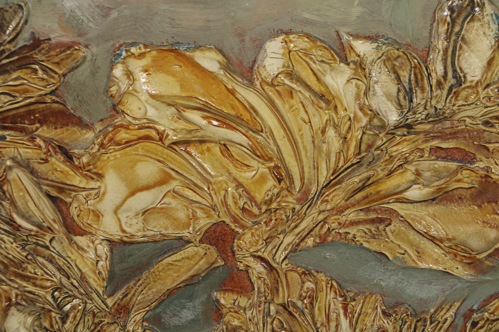 Louis Spiegel Oil Painting on Panel of Floral Still Life