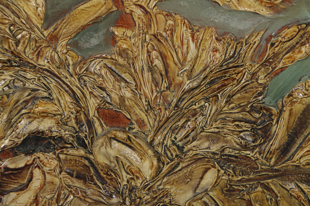 Louis Spiegel Oil Painting on Panel of Floral Still Life