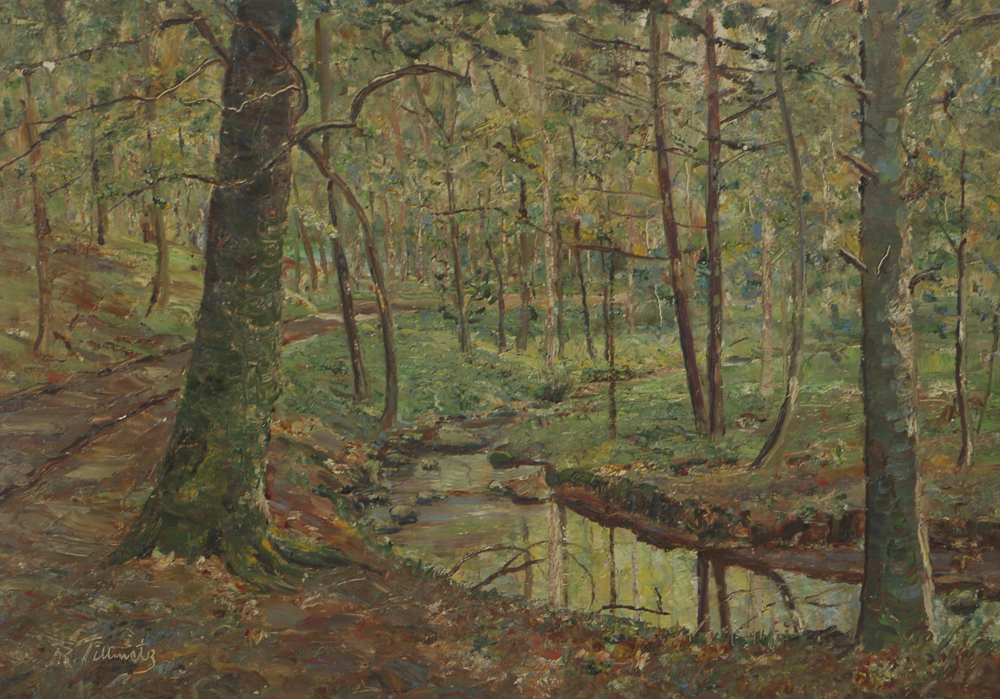 R. Tillwetz Oil Painting on Board of Woodland Scene