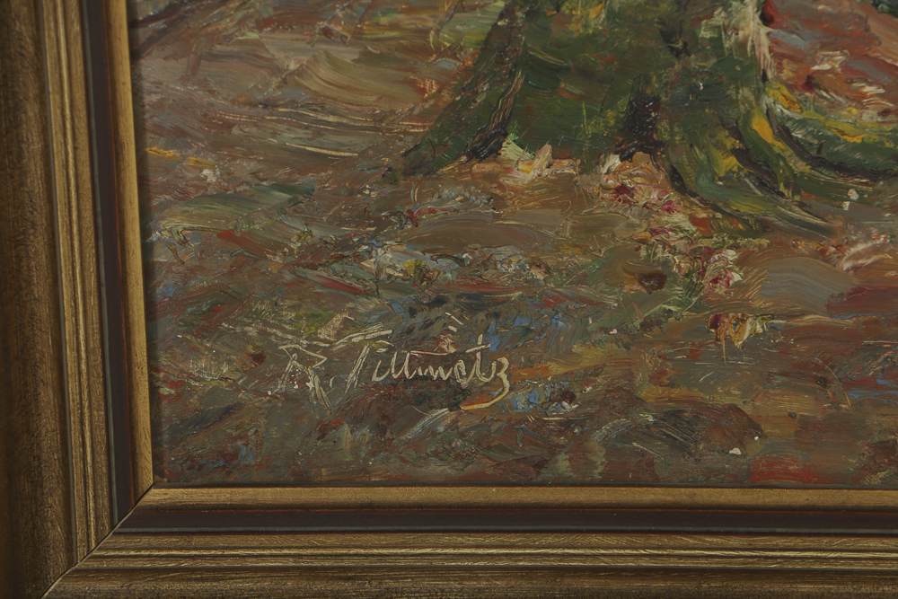 R. Tillwetz Oil Painting on Board of Woodland Scene