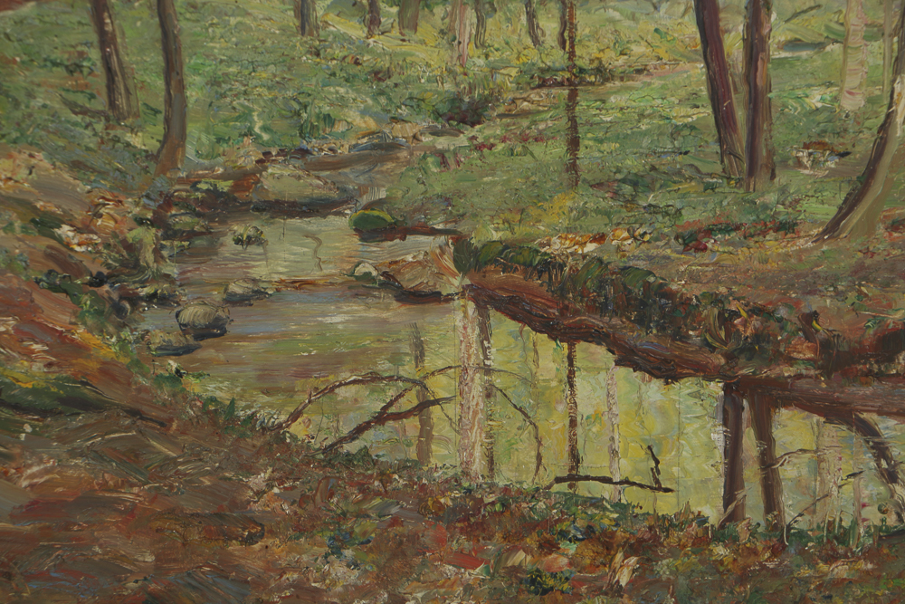 R. Tillwetz Oil Painting on Board of Woodland Scene