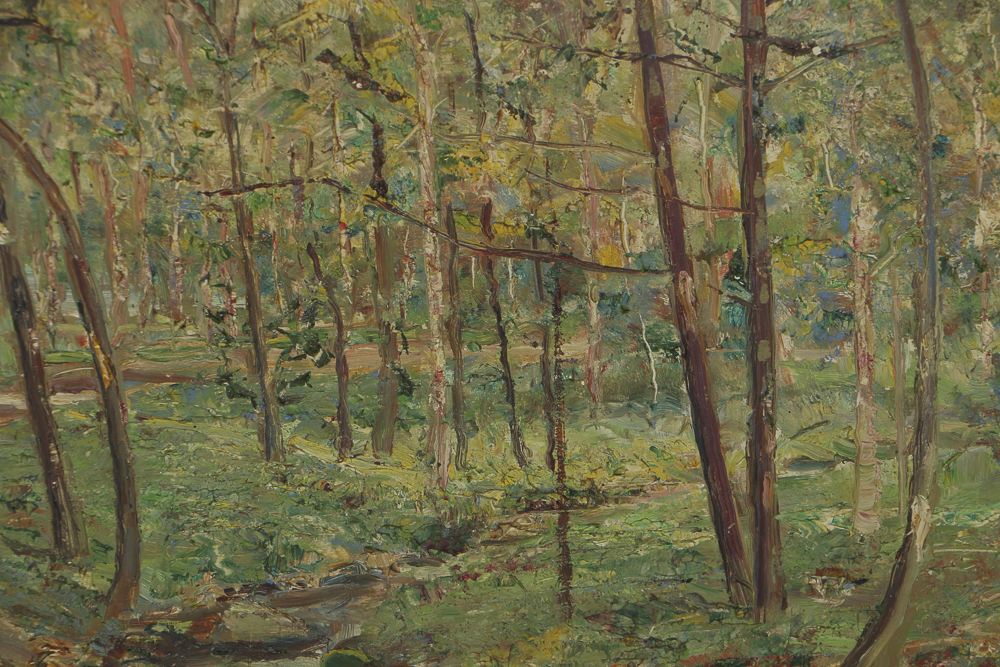 R. Tillwetz Oil Painting on Board of Woodland Scene