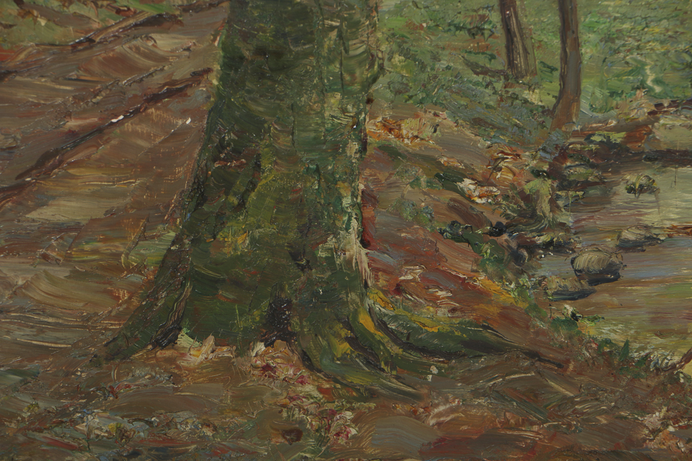 R. Tillwetz Oil Painting on Board of Woodland Scene