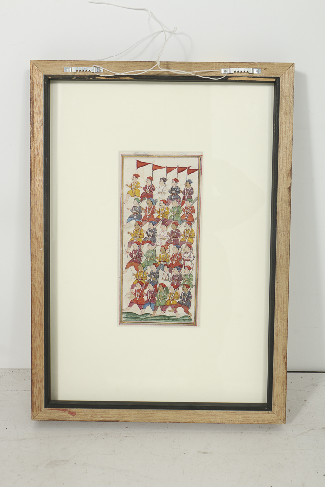 19th-Century Gouache on Paper Persian Illustrated Folio Pages