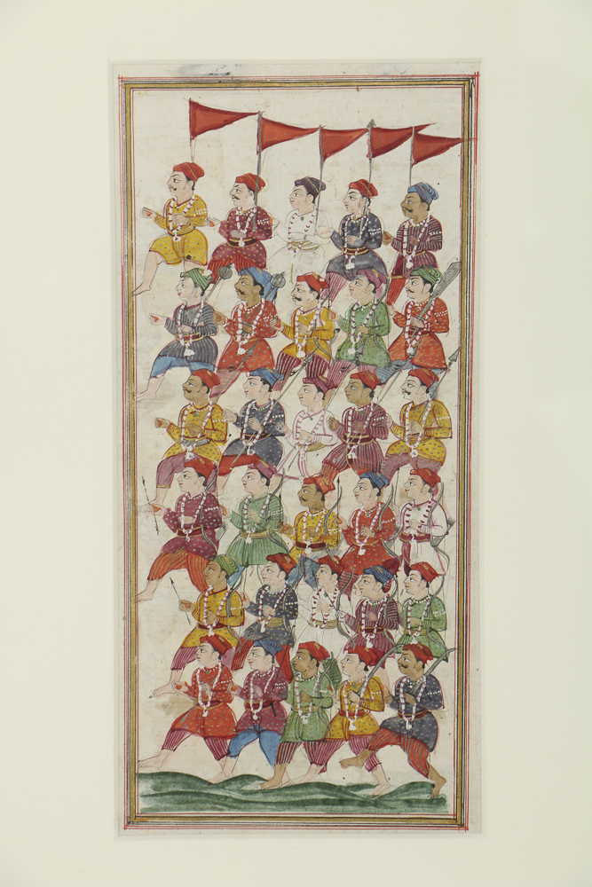 19th-Century Gouache on Paper Persian Illustrated Folio Pages