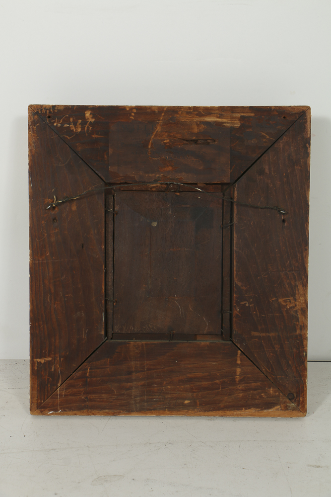 19th-Century Oil Painting on Panel Interior Genre Scene