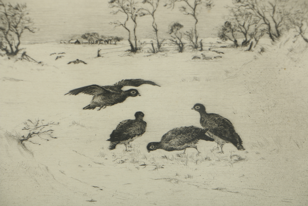 Jackson Simpson Etching on Paper "The Covey"