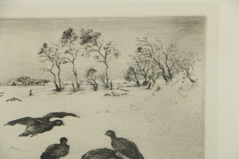 Jackson Simpson Etching on Paper "The Covey"