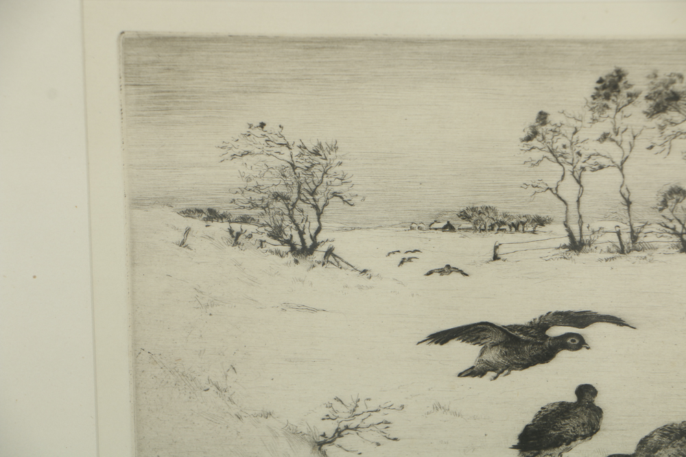 Jackson Simpson Etching on Paper "The Covey"