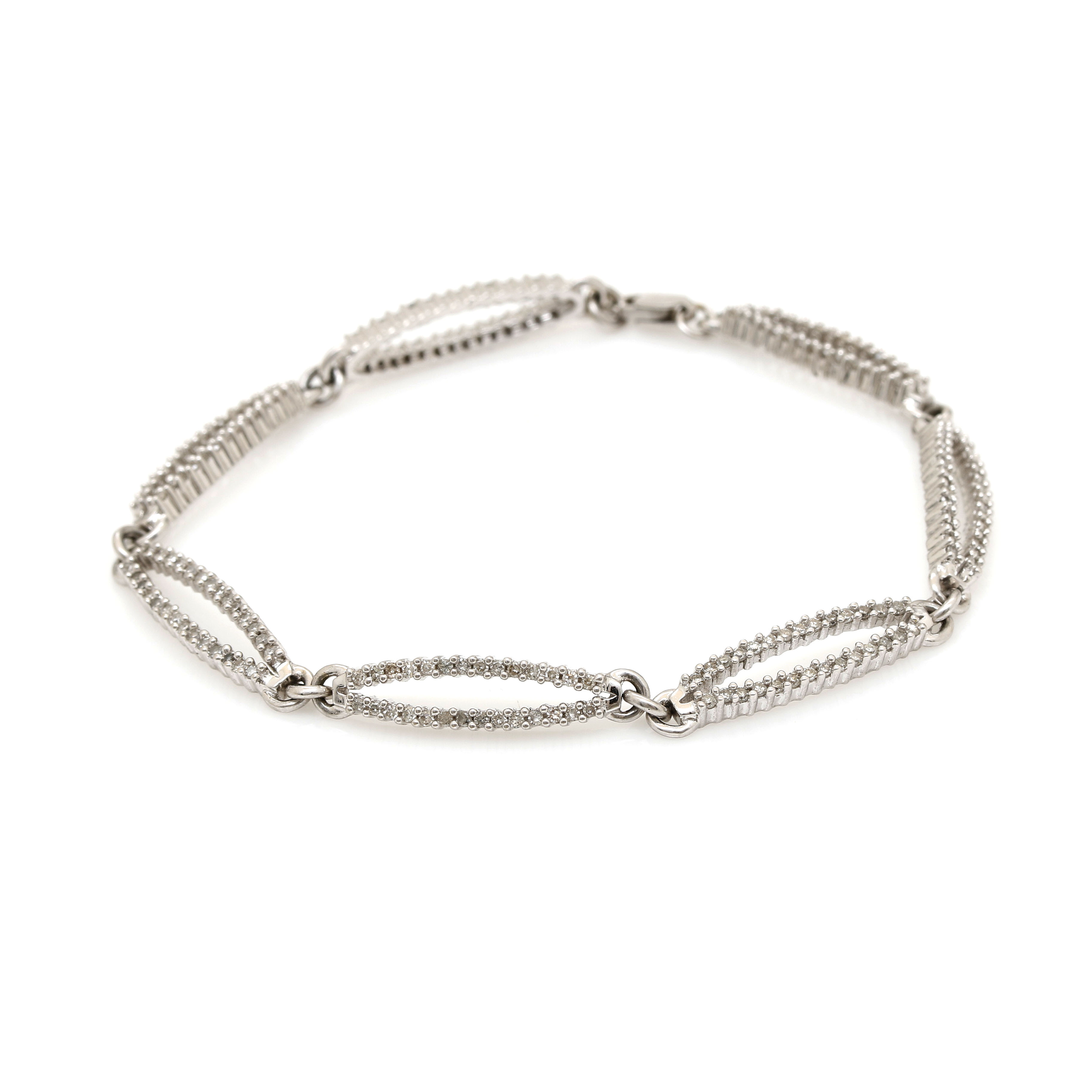 10K White Gold 1.18 CTW Diamond Bracelet