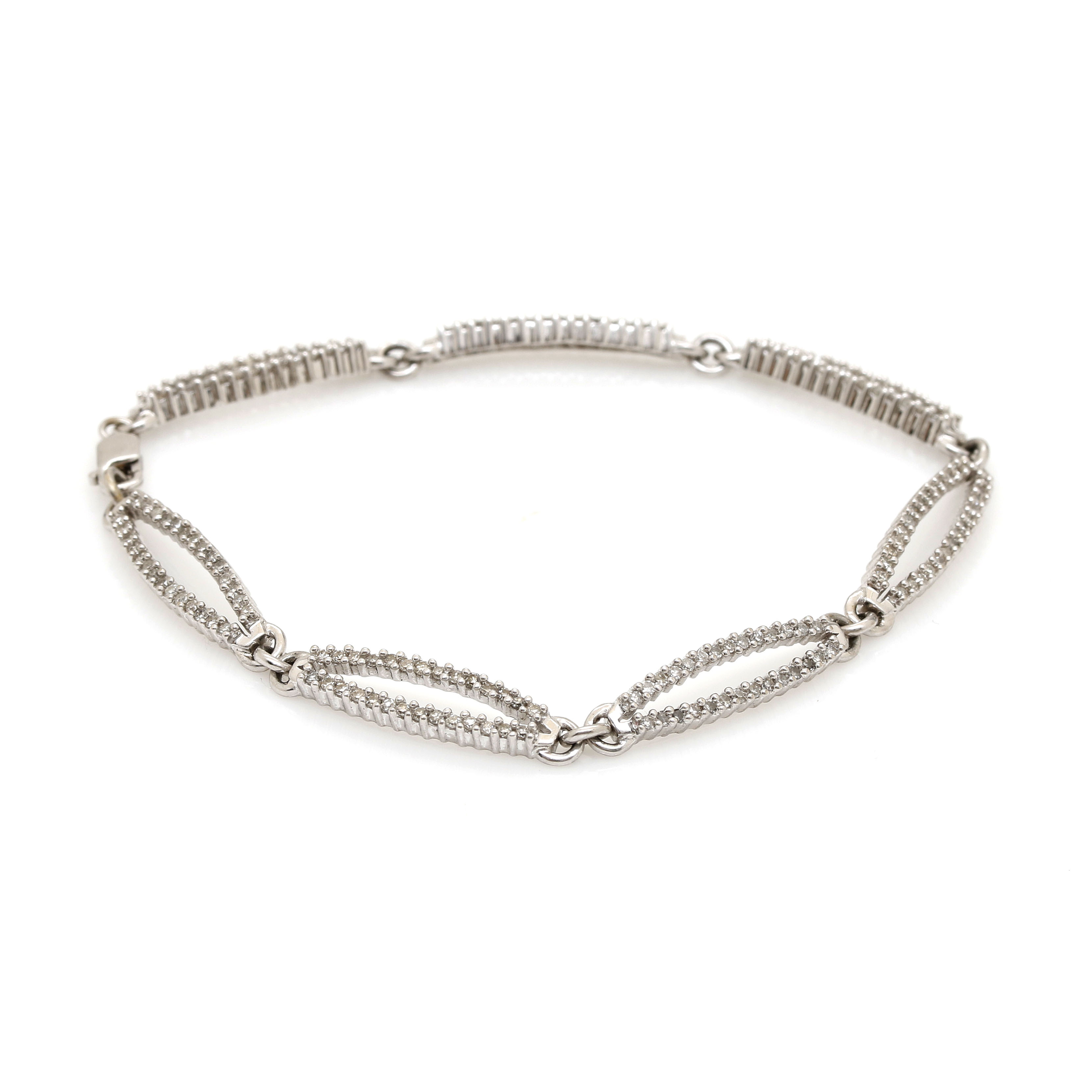 10K White Gold 1.18 CTW Diamond Bracelet