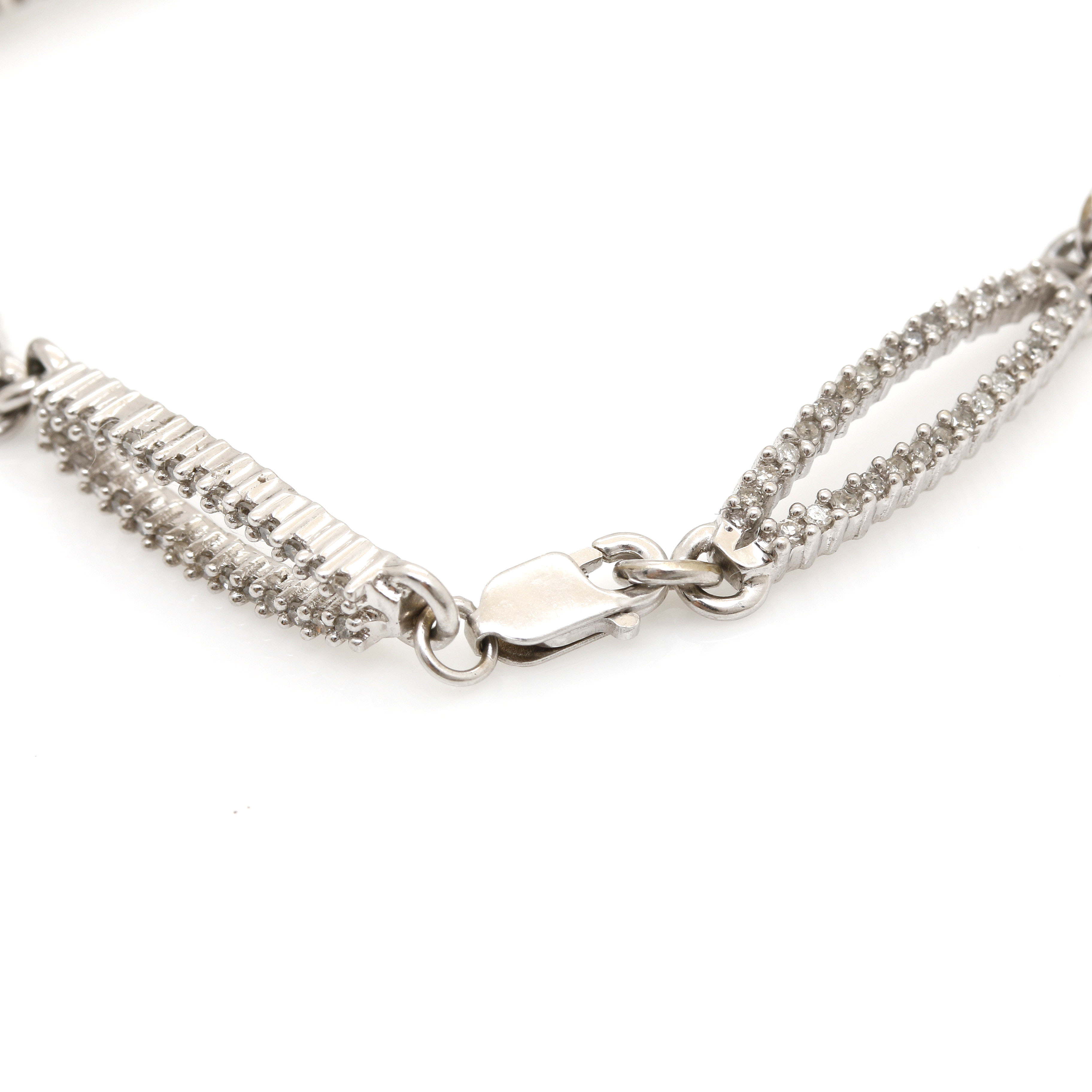 10K White Gold 1.18 CTW Diamond Bracelet