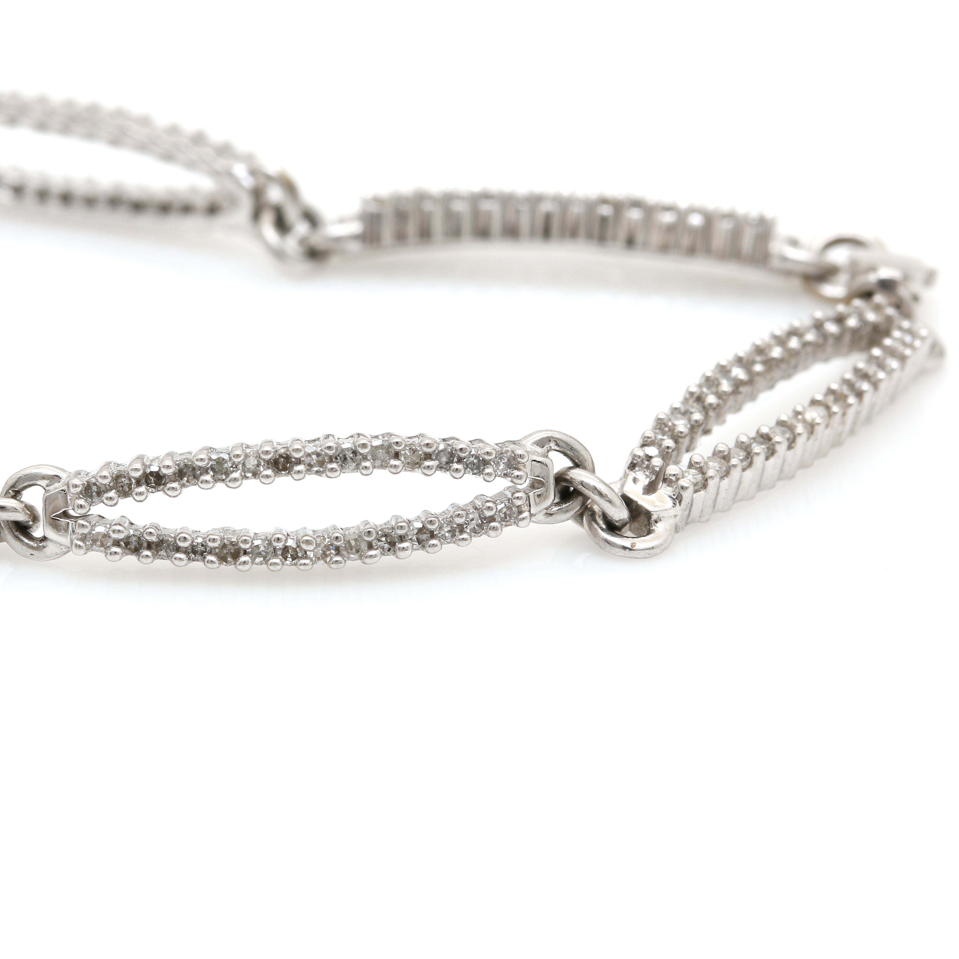 10K White Gold 1.18 CTW Diamond Bracelet