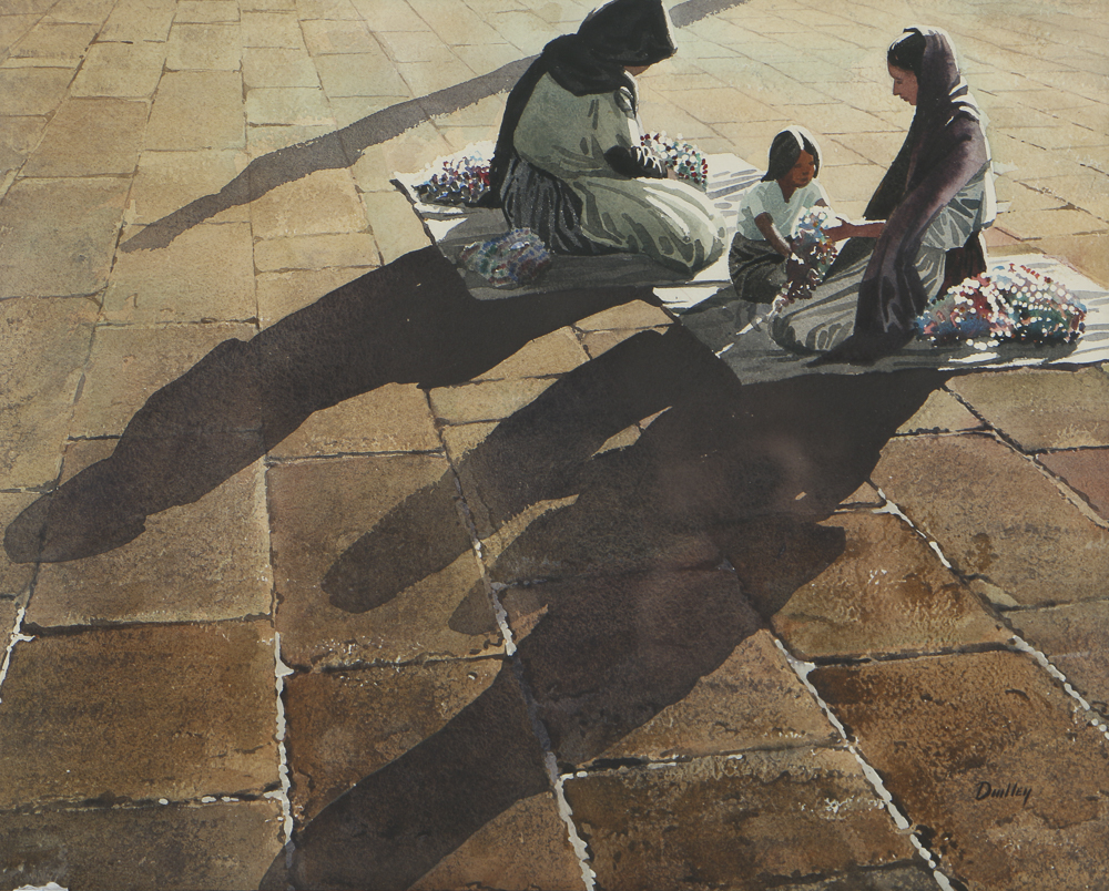 Jack Dudley Watercolor Painting on Paper "En La Plaza"