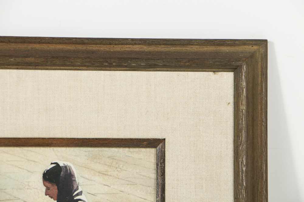 Jack Dudley Watercolor Painting on Paper "En La Plaza"