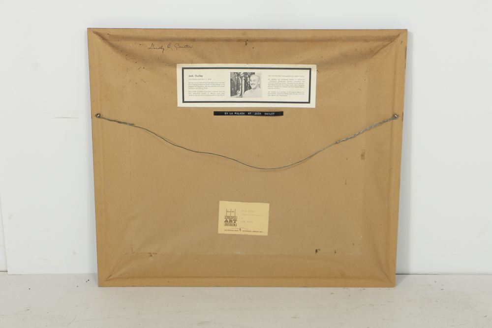 Jack Dudley Watercolor Painting on Paper "En La Plaza"