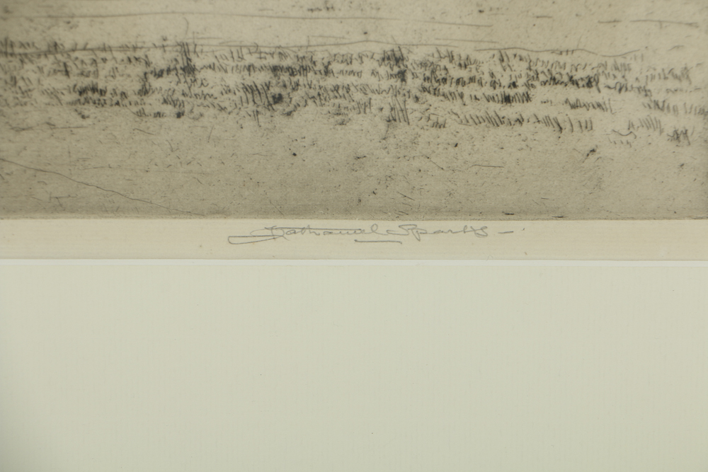 Nathaniel Sparks Etching on Paper "Wells Cathedral"