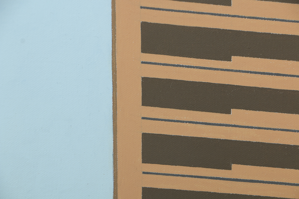 Robert Herrmann Oil Painting on Canvas "Sky Between Two Buildings"