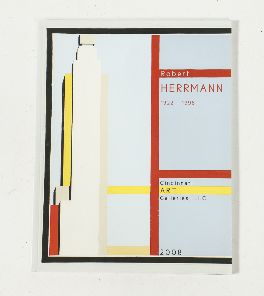 Robert Herrmann Oil Painting on Canvas "Sky Between Two Buildings"