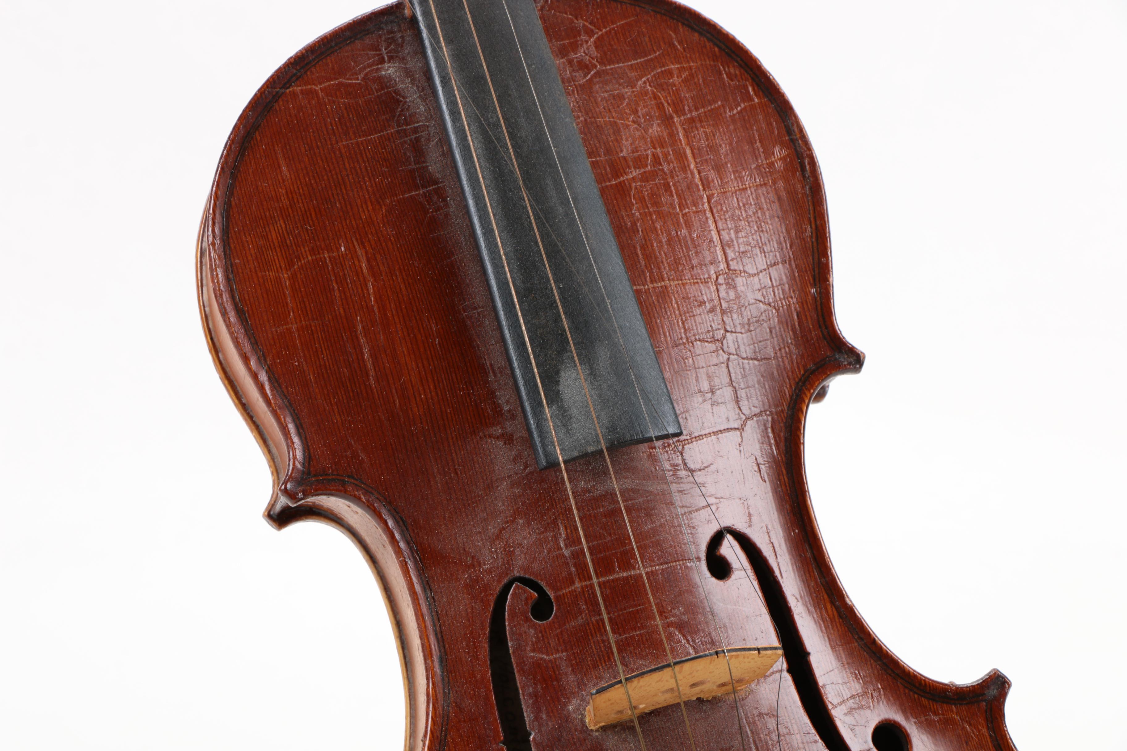 Vintage Frank Holcomb After Guarnerius Reproduction Violin