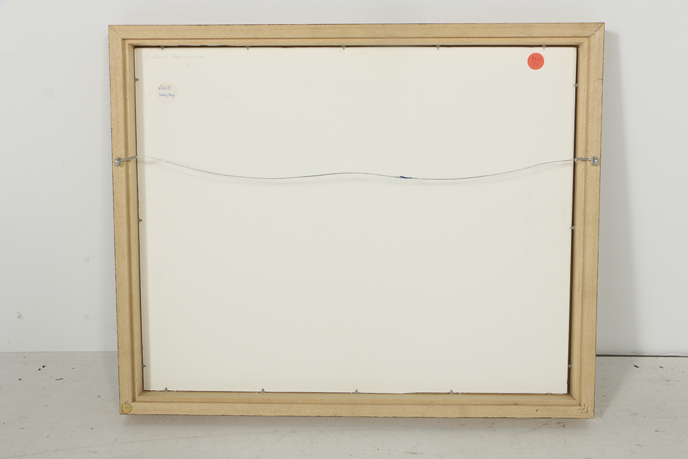 Robert Herrmann Watercolor Painting on Paper Architectural Scene