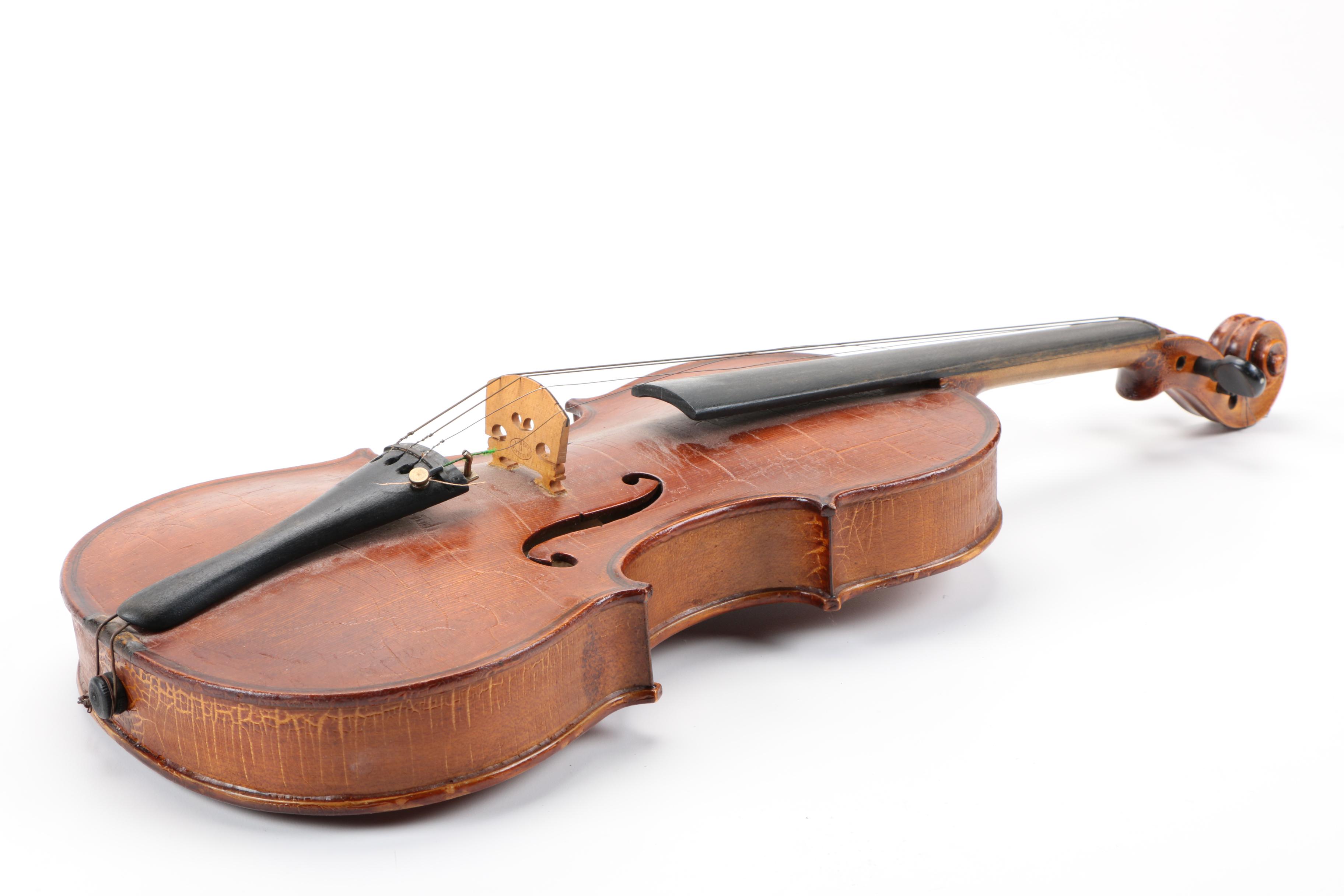 Vintage Frank Holcomb After Guarnerius Reproduction Violin