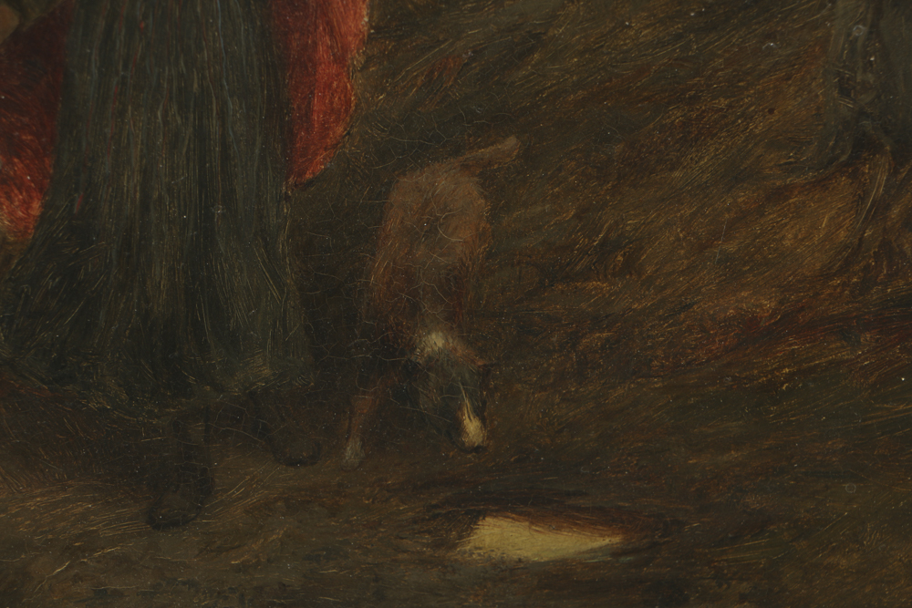 David Bates Original 1873 Oil on Academy Board "A Gypsy Girl"