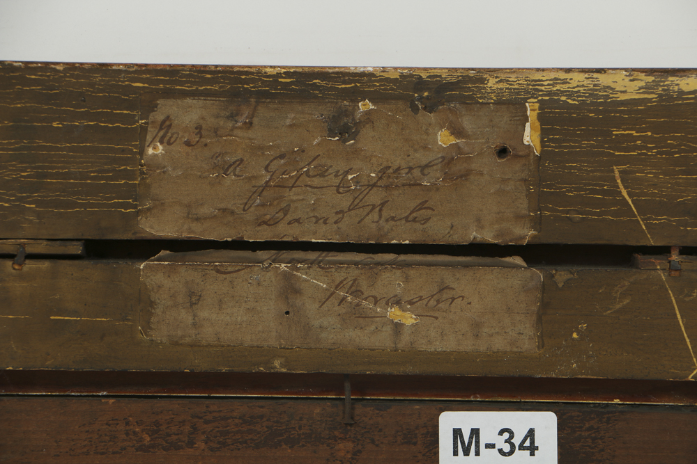 David Bates Original 1873 Oil on Academy Board "A Gypsy Girl"