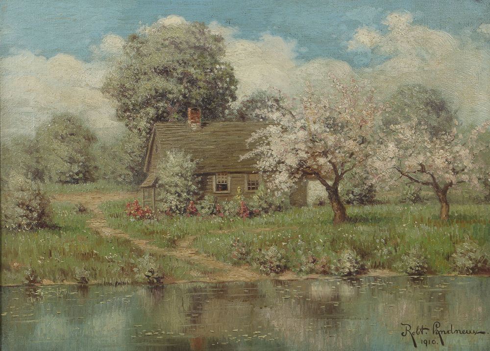 Robert Lindneux Oil Painting on Canvas Cottage Landscape