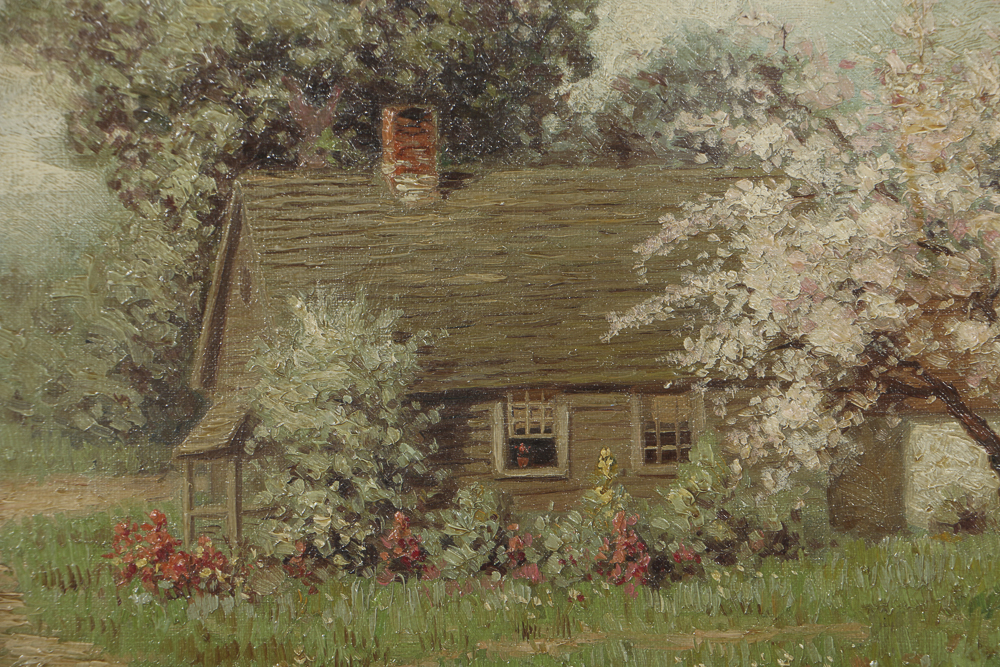 Robert Lindneux Oil Painting on Canvas Cottage Landscape