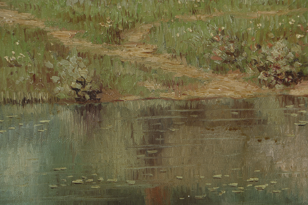 Robert Lindneux Oil Painting on Canvas Cottage Landscape