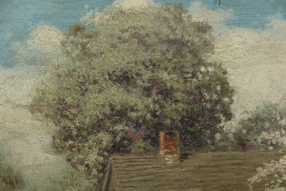 Robert Lindneux Oil Painting on Canvas Cottage Landscape