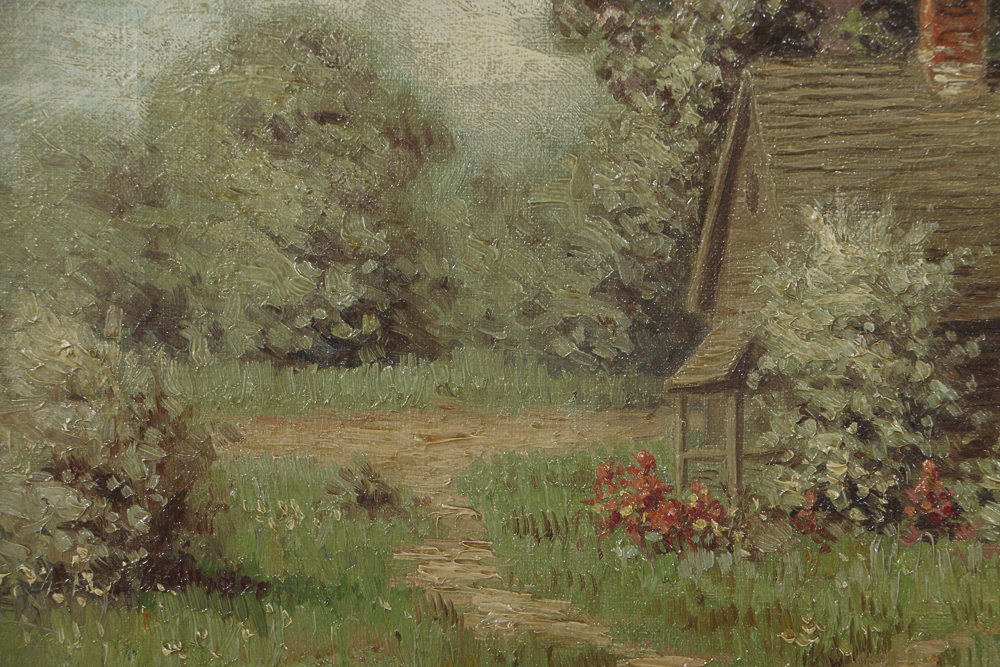 Robert Lindneux Oil Painting on Canvas Cottage Landscape