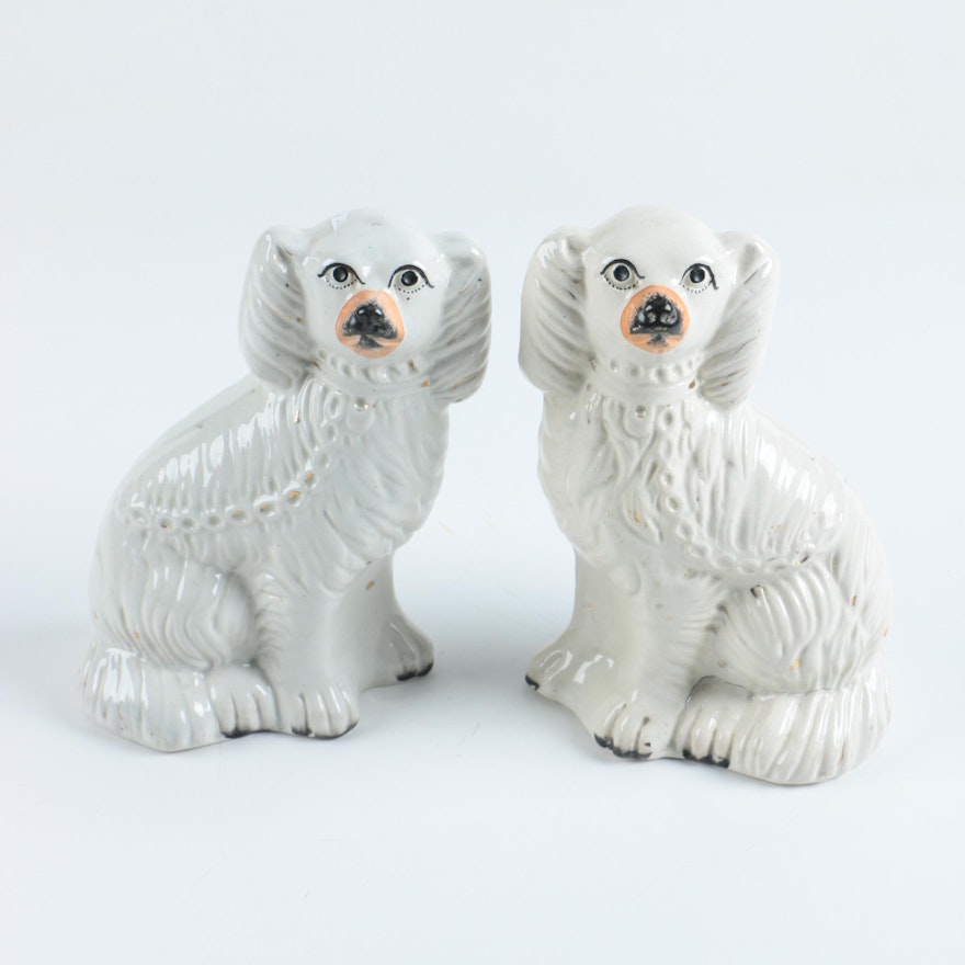 Pair of Staffordshire Style Spaniel Figures