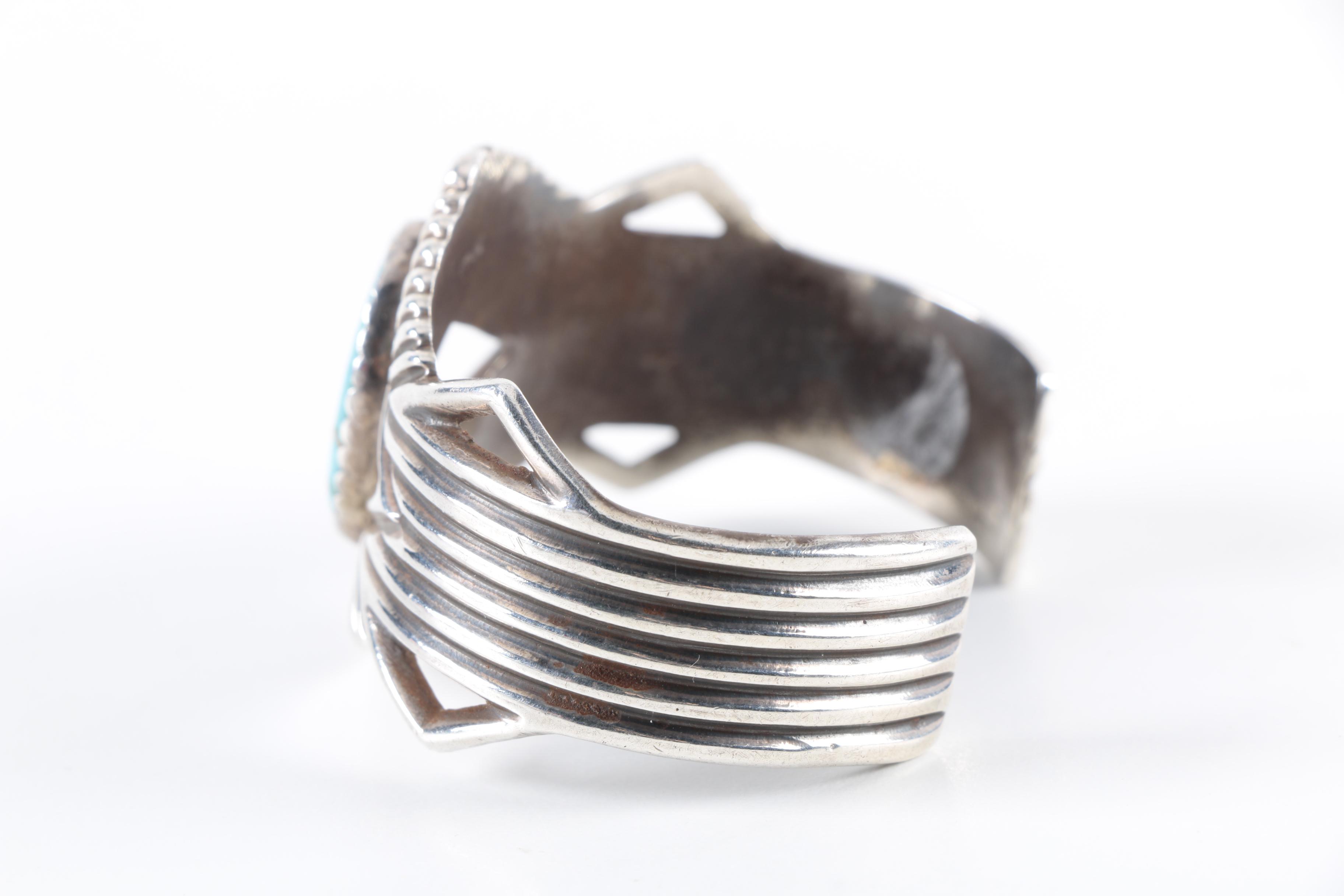 Arthur J. Williams Navajo Sterling Silver Turquoise Cuff