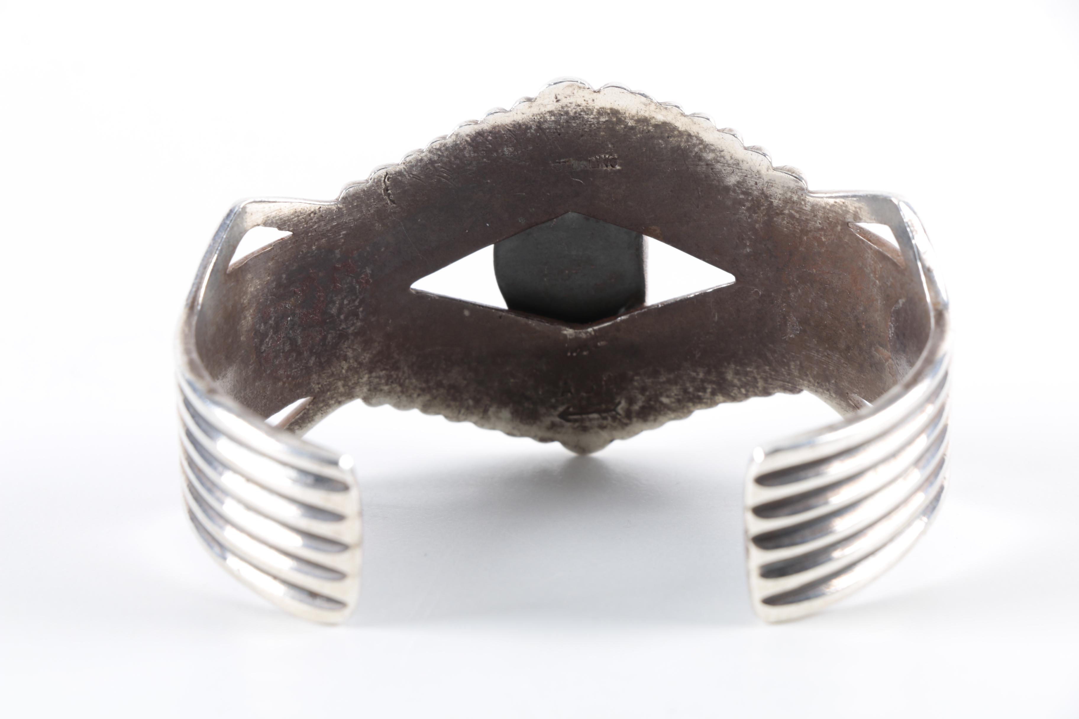 Arthur J. Williams Navajo Sterling Silver Turquoise Cuff