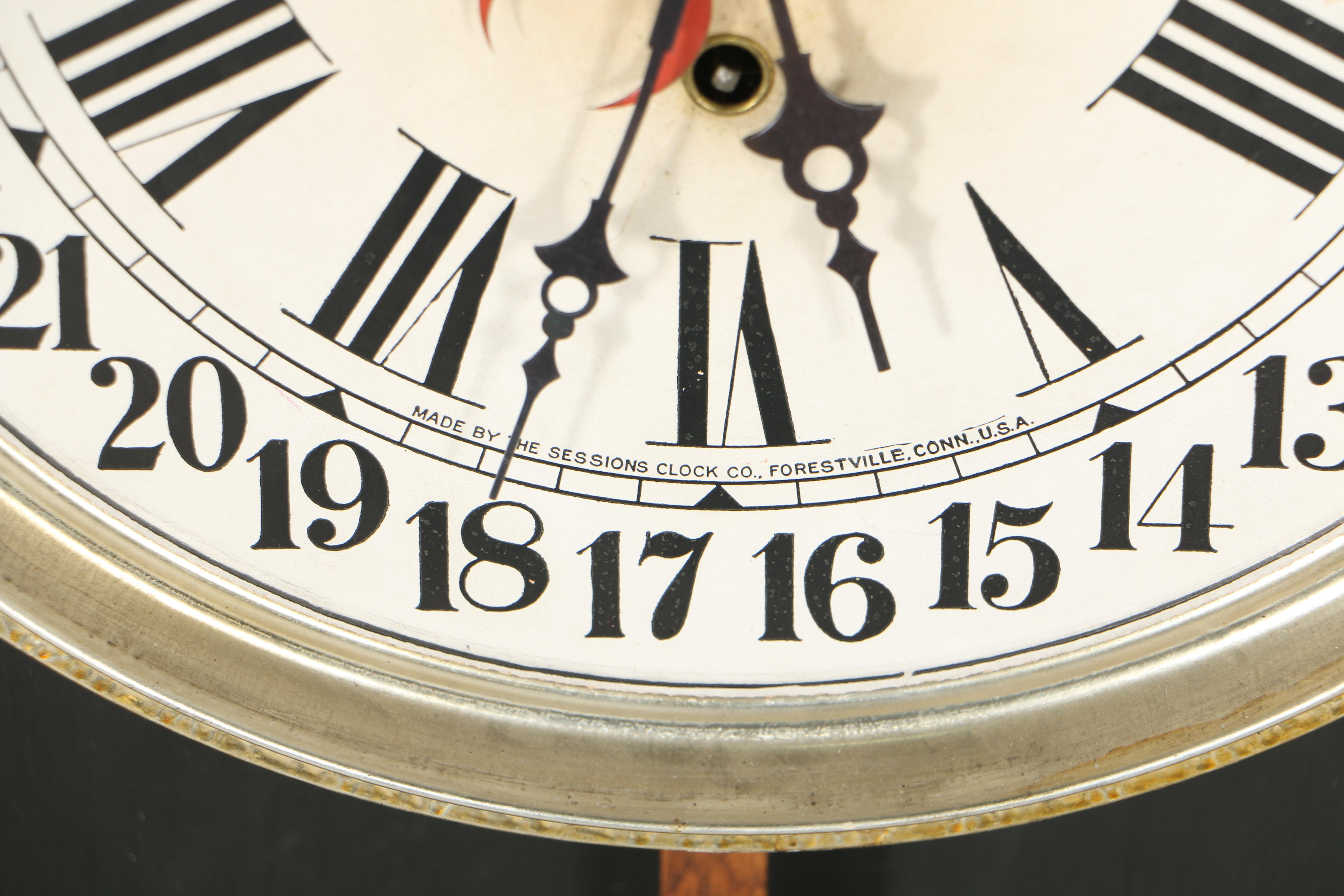 Early 20th Century Sessions Clock Company Advertising Regulator Number 2 Clock