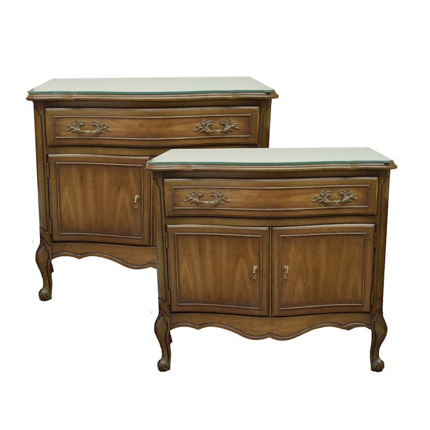 National Furniture Co. French Provincial Maple Finish Nightstands