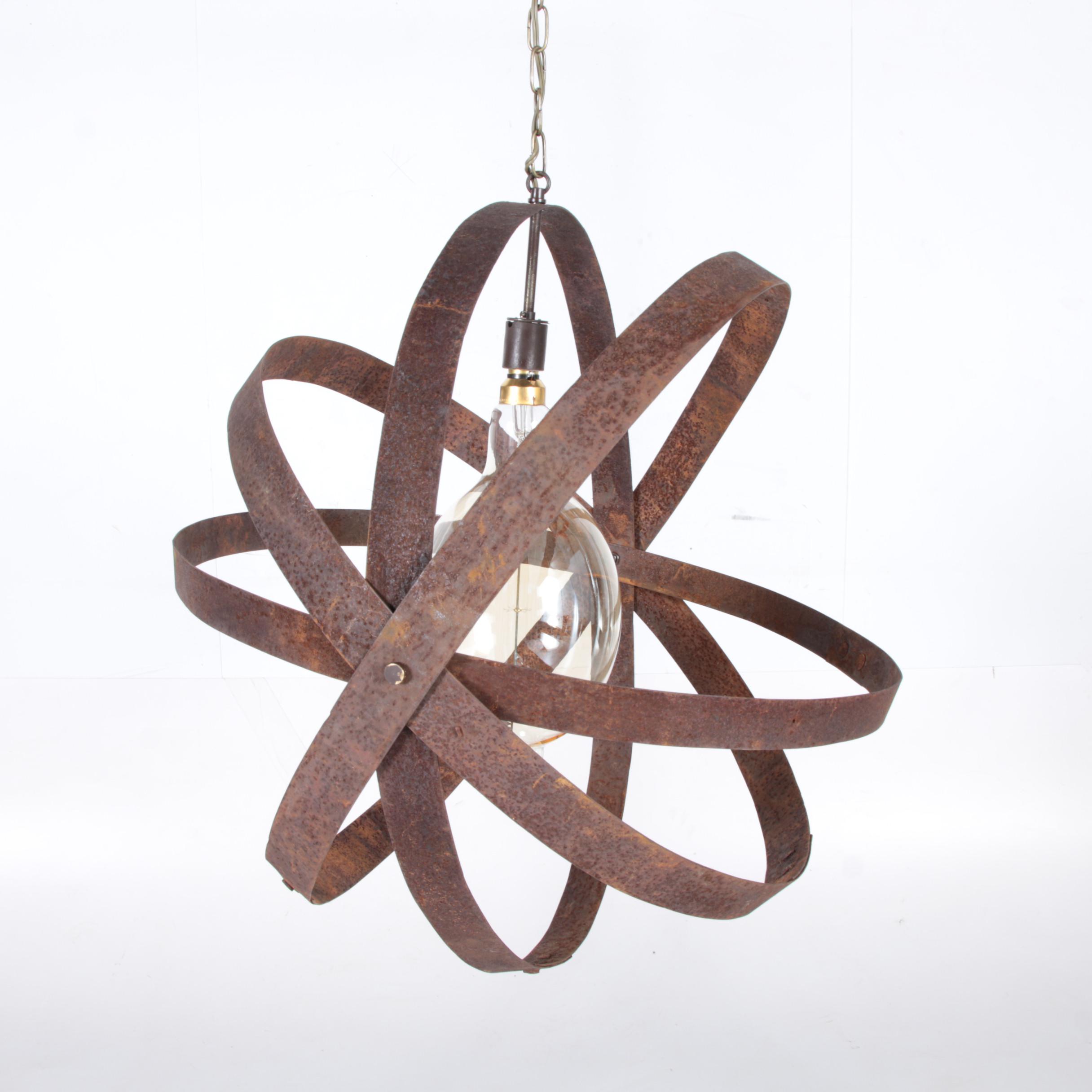Industrial Metal Chandelier with Bulbrite Bulb