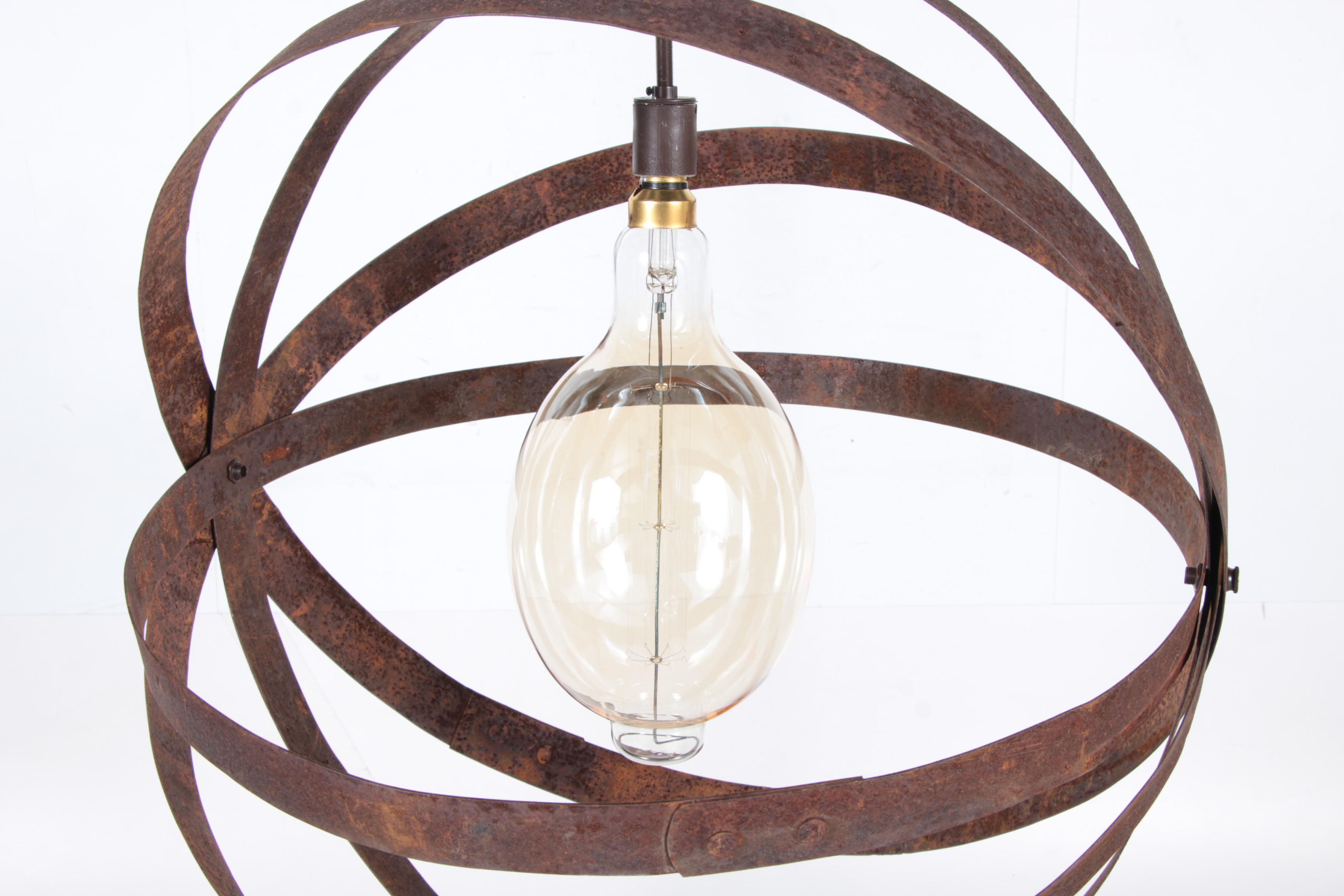 Industrial Metal Chandelier with Bulbrite Bulb