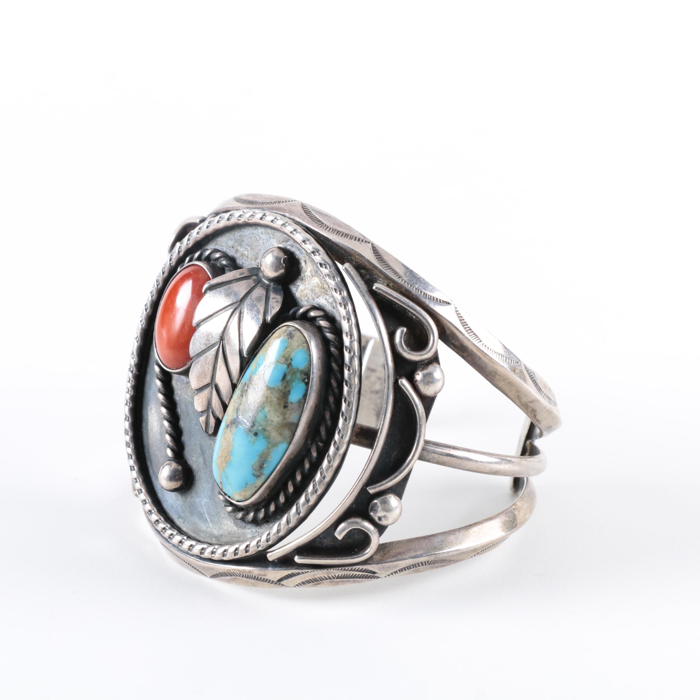 Sterling Silver Native American Style Cuff Bracelet