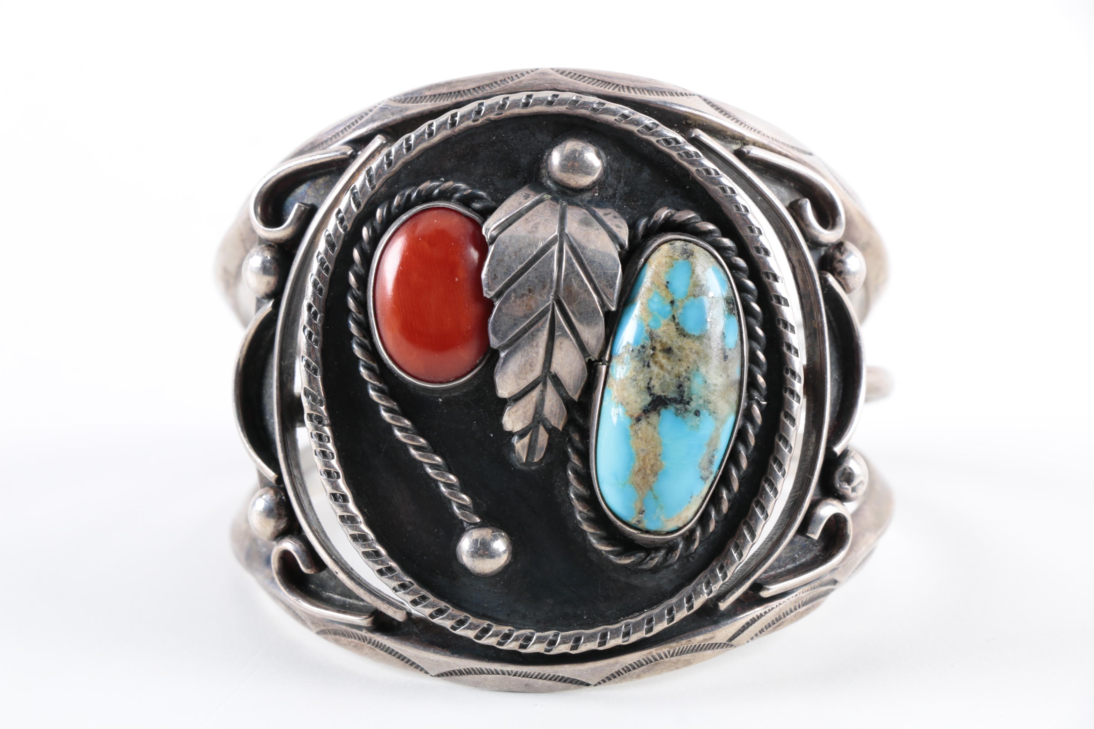 Sterling Silver Native American Style Cuff Bracelet