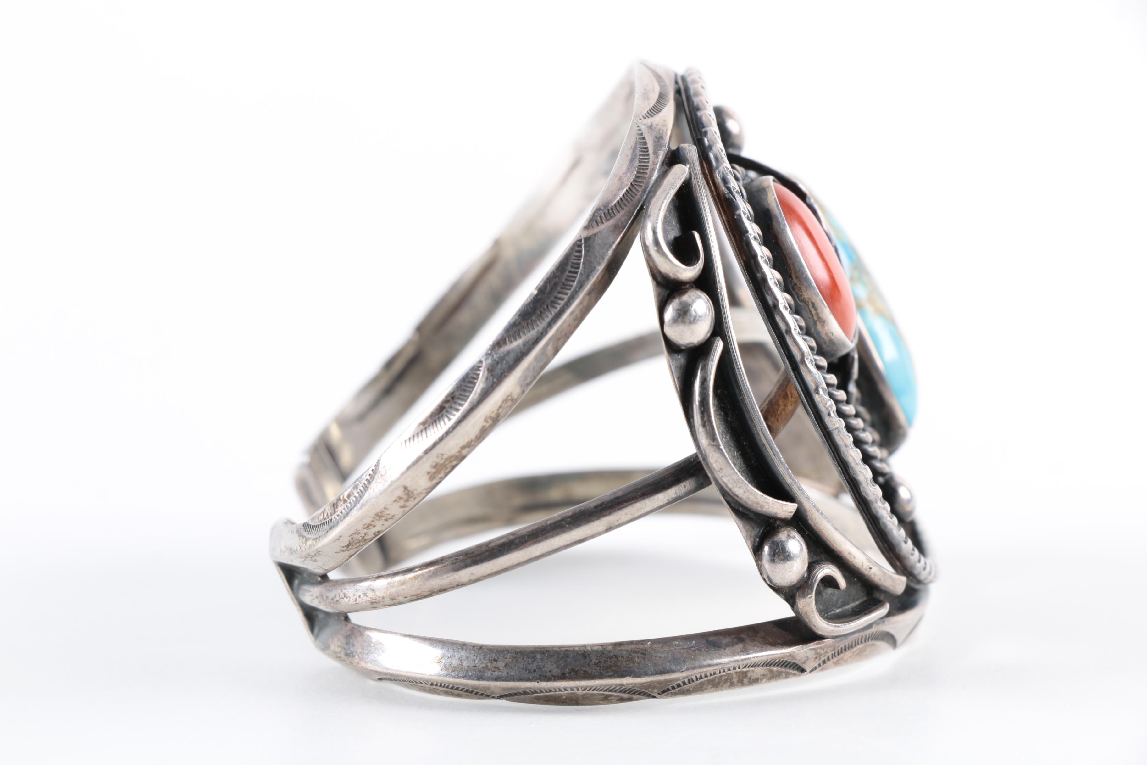 Sterling Silver Native American Style Cuff Bracelet
