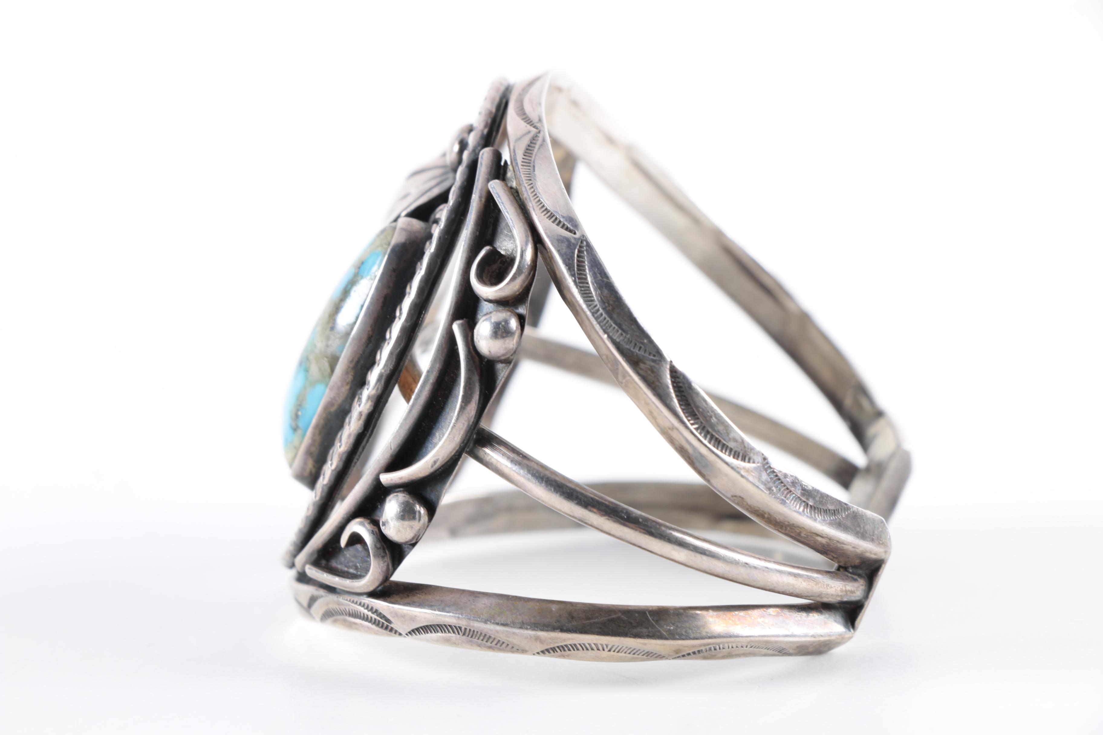 Sterling Silver Native American Style Cuff Bracelet