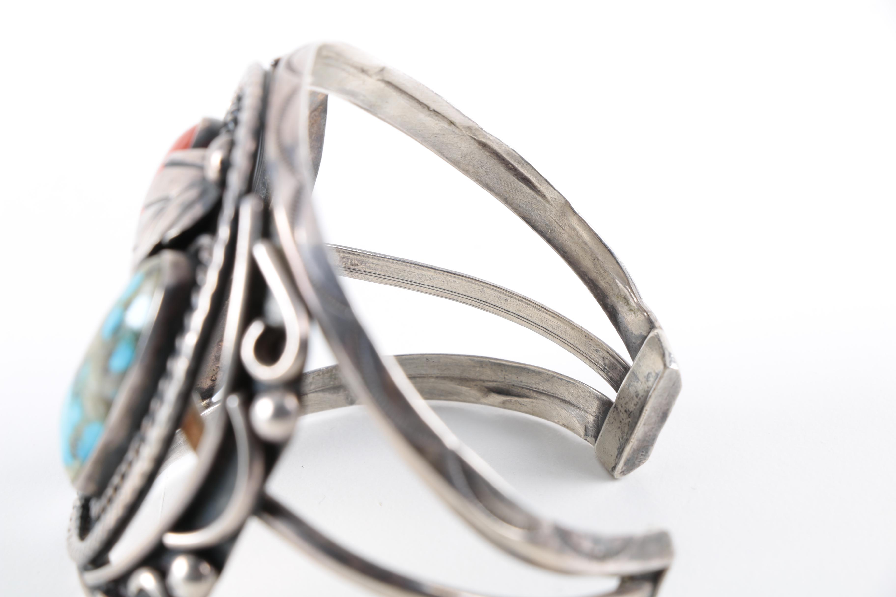 Sterling Silver Native American Style Cuff Bracelet